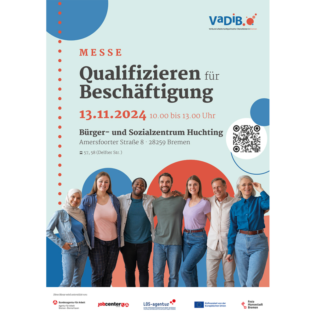 Veranstaltungsplakat Qualifizieren für Beschäftigung