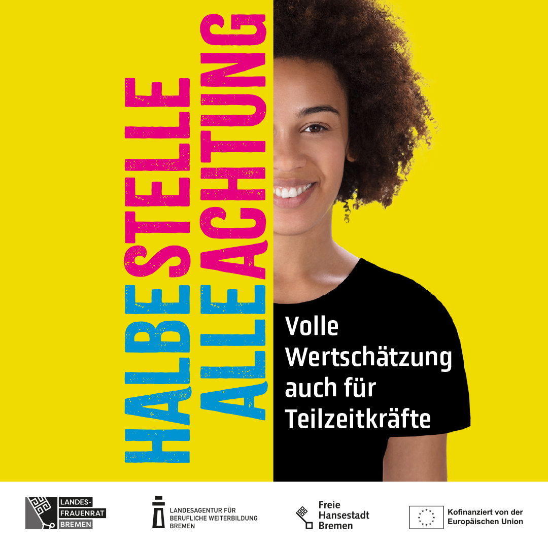 Plakat für das Projekt Halbe Stelle - alle Achtung